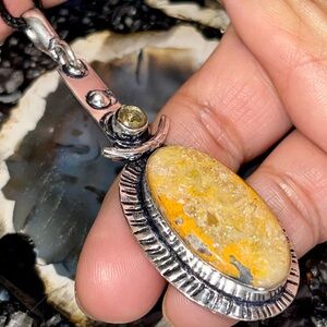 Indonesian Buzzing Bumblebee Jasper Pendant 3”